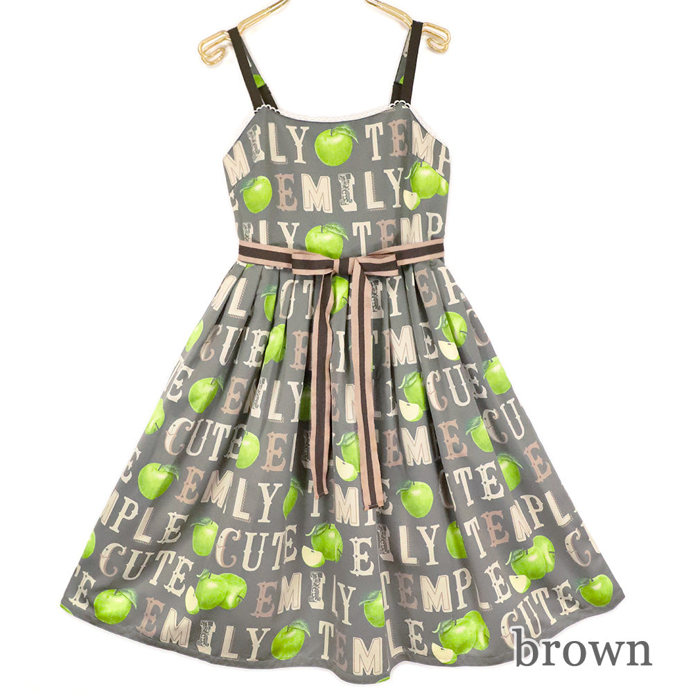 Alphabet Apple Sleeveless Dress