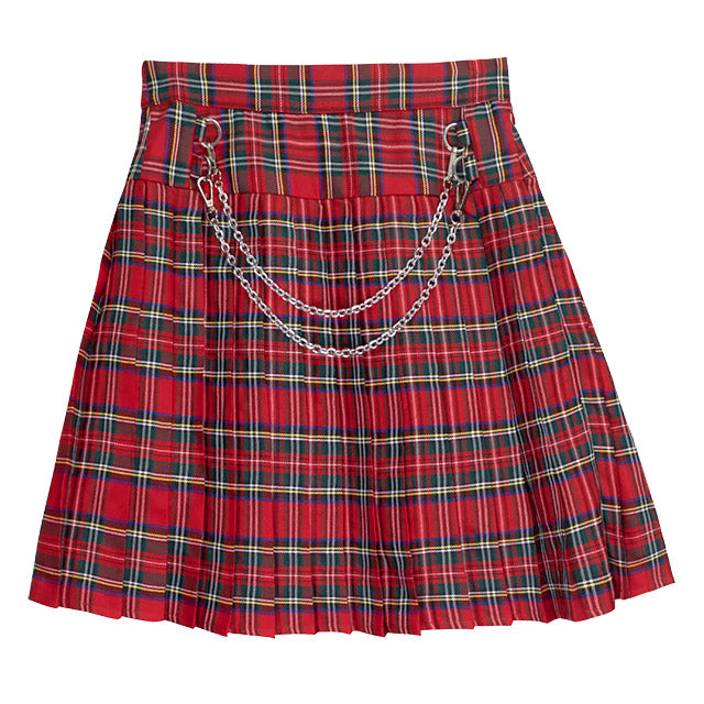 Front Chain Pleated Skirt
