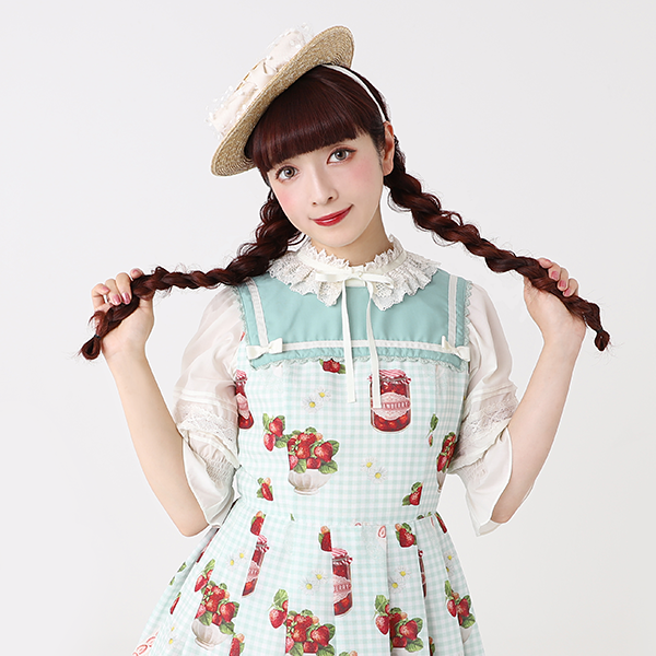 Strawberry Picnic Sailor Sleeveless Dress