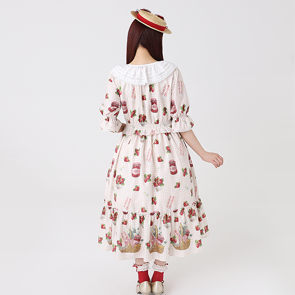 Strawberry Picnic Tiered Frill Dress