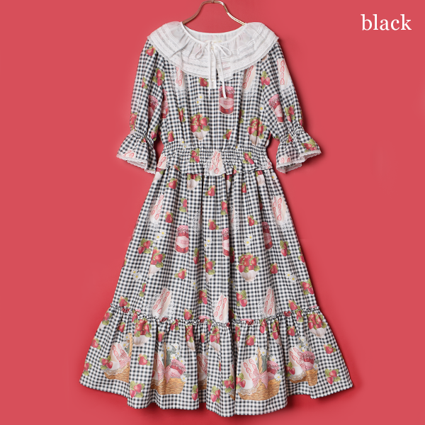 Strawberry Picnic Tiered Frill Dress