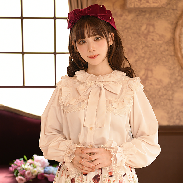 Frill top lace blouse