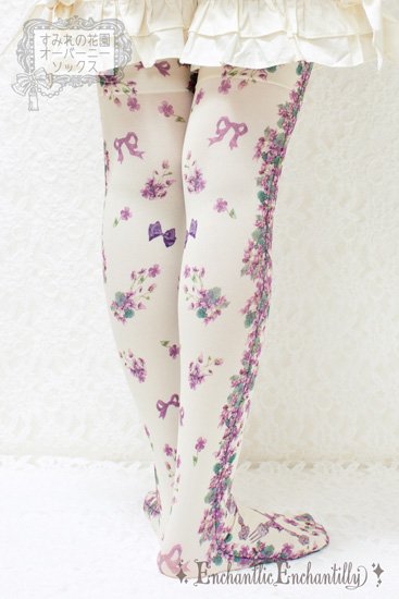 Sumire's Flower Garden Over Knee Socks