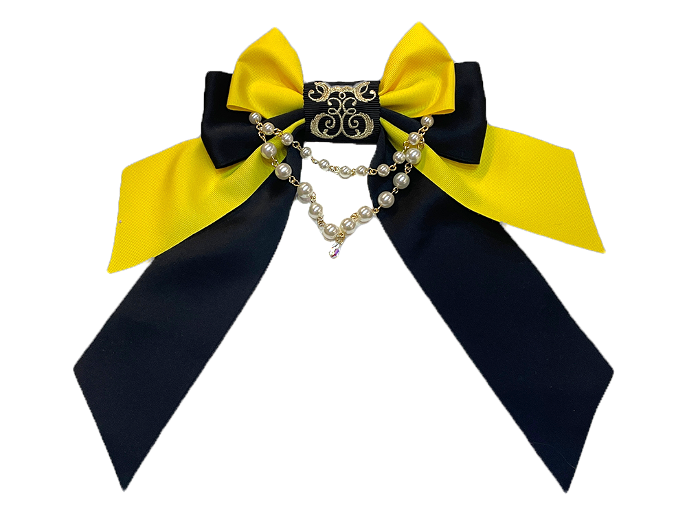 Logo Embroidery Pearl Ribbon Brooch