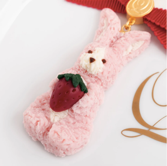 Strawberry Milk Rabbit Cookie Necklace