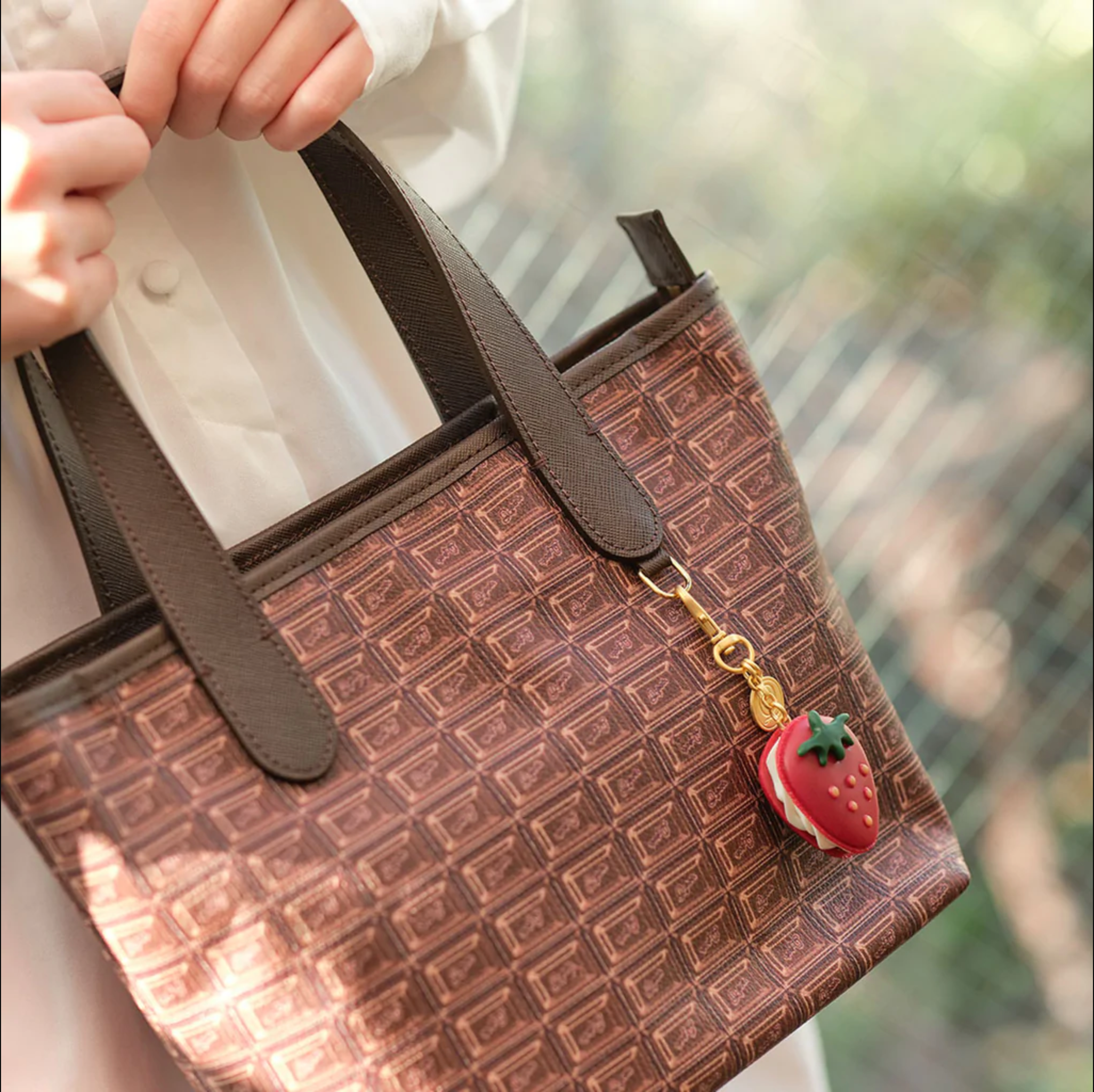 The Strawberry Macaron Bag Charm