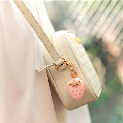 The Strawberry Macaron Bag Charm