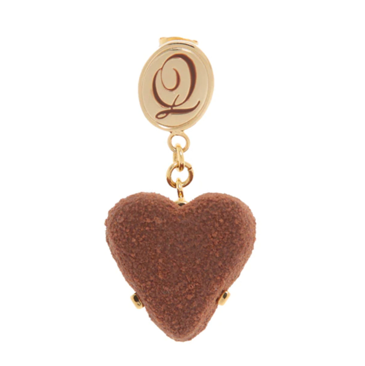 Petit Luxe Heart Chocolat Pierced Earring