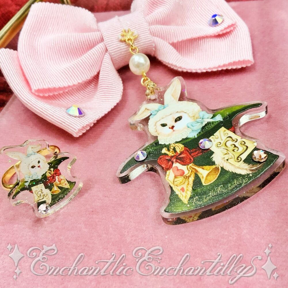 Hatter's Silk Hat Brooch & Ring Set (Mirror Country)