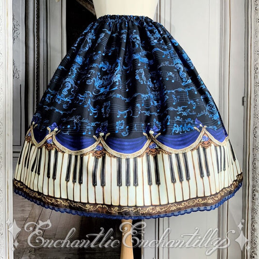 Antique Elegance Piano Pattern Skirt