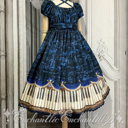 Antique Elegance Piano Pattern Dress