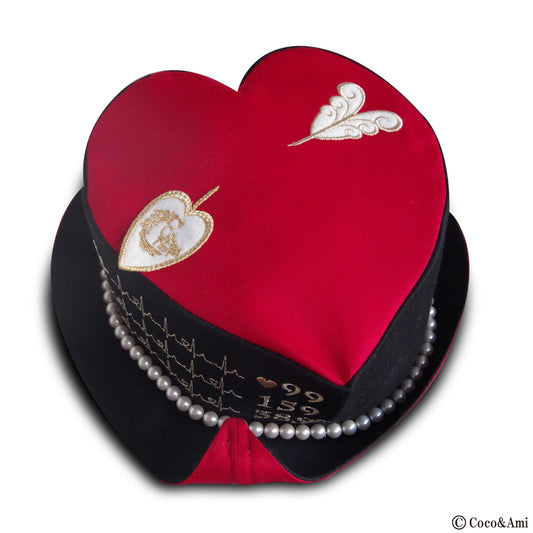 Heart Beat Surprise Hat - Black x Red